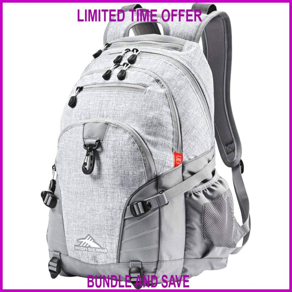 Nylon Daypack Backpack with Tablet Sleeve, Compression Straps